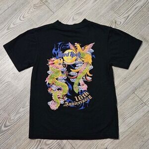 Hard Rock Cafe 16th Anniversary Dragon & Phoenix Black T-shirt - Size Small